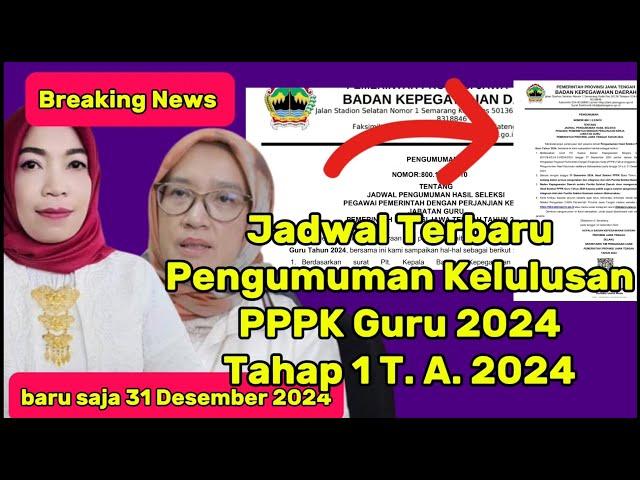 Jadwal Terbaru Pengumuman Hasil Seleksi PPPK Guru Tahap 1 2024 !! Info Terbaru