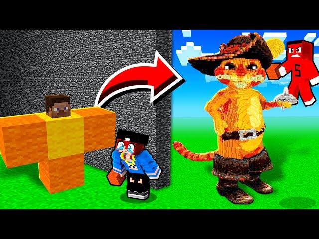 HASANI YAPI KAPIŞMASINDA ÇİZMELİ KEDİ ile TROLLEDİM !! - Minecraft