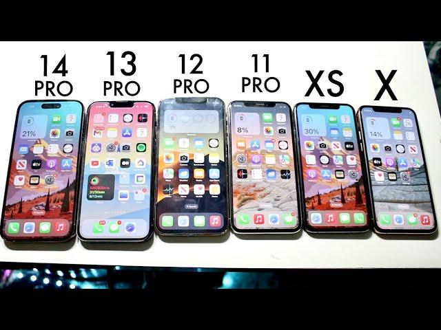 iPhone 14 Pro Vs iPhone 13 Pro Vs iPhone 12 Pro Vs 11 Pro Vs XS Vs iPhone X! (Comparison) (Review)