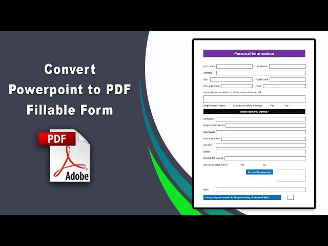 How to convert powerpoint to fillable pdf form using Adobe Acrobat Pro DC