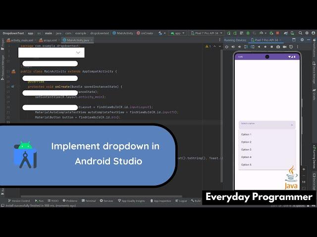 How to Implement Dropdown in Android Studio Using Java