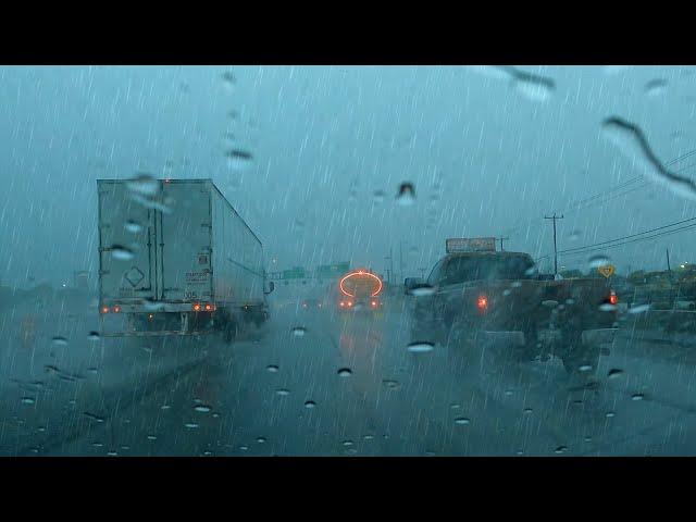 Driving in Heavy Rain Soothing Car White Noise Relax and Sleep