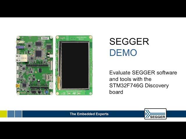 SEGGER Demo running on the STM32F746G