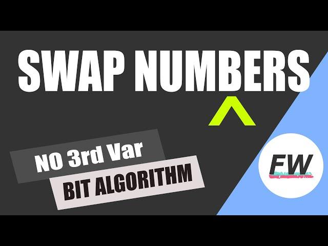 How to Swap two numbers without using third variable?   Bit Manipulation Interview - XOR