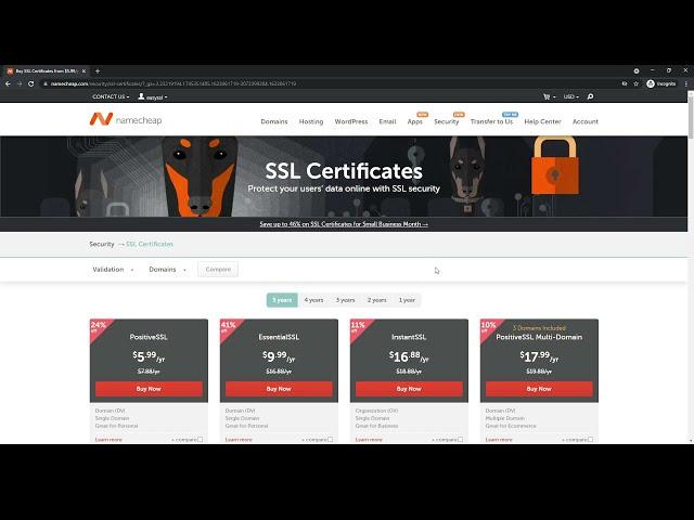 How to activate and validate an SSL certificate for a Namecheap domain in 2024