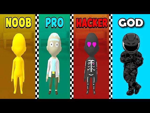 NOOB vs PRO vs HACKER vs GOD -  EPIC RACE 3D