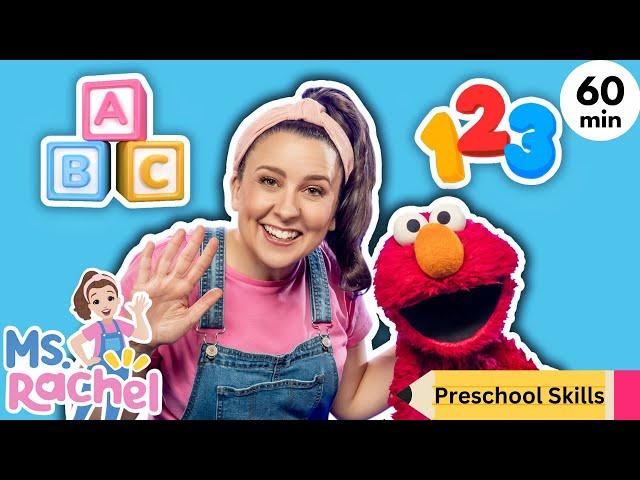 Ms Rachel & Elmo Get Ready For School - ABC Song, Numbers, Colors - Toddler & Preschool Learning