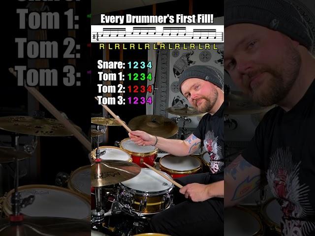 The first fill every drummer learns! (Easy beginner drum lesson)