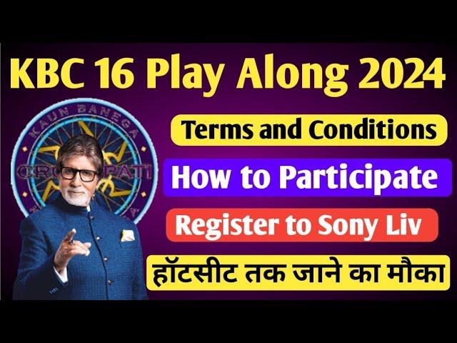 KBC 16 Play Along Terms And Conditions • KBC 16 How to play KBC Play Along #kbc16