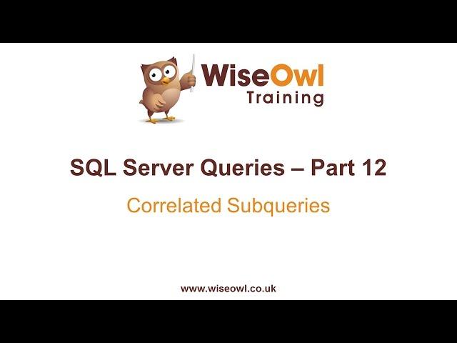 SQL Server Queries Part 12 - Correlated Subqueries