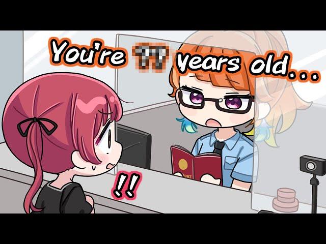 Kiara finds out Marine's real age in the airport[Animated Hololive/Eng sub]