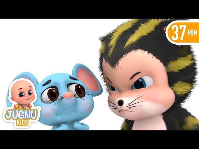 Billi Mausi Billi Mausi Kaho - Hindi Nursery Rhymes - बिल्ली मौसी | Hindi Kahani | Jugnu Kids