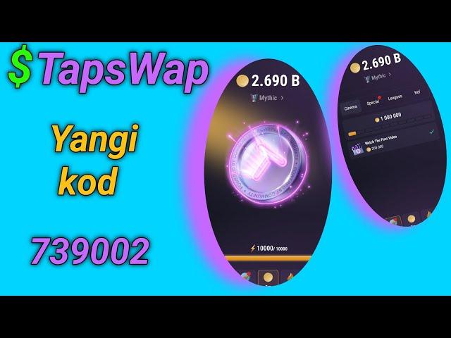 TapsWap yangi kod va listing #tapswap #listing #hamsterkombat