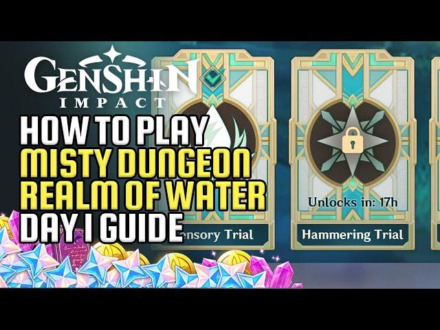 How To Play Misty Dungeon: Realm Of Water Day 1 Event Guide | Trial Characters Only | Genshin Impact