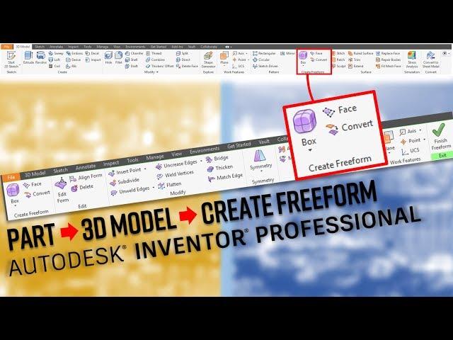 AUTODESK INVENTOR EVERY BUTTON EXPLAINED! Part - 3D Model - Create Freeform