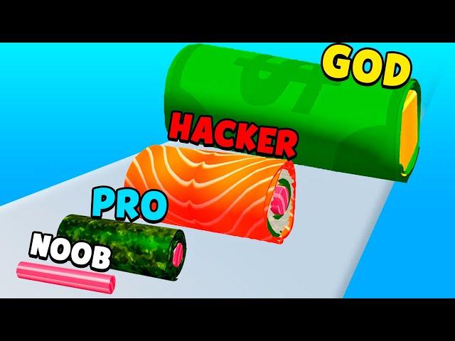 NOOB vs PRO vs HACKER vs GOD - Sushi Roll 3D