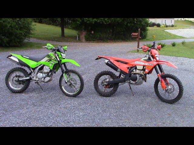 KLX 300 vs KTM 350 on a timed woods loop