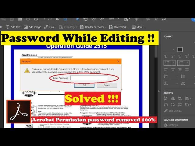 How to Remove pdf password | Remove permission password | How to unlock any document for editing.