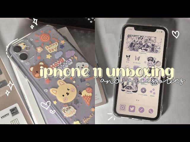 iphone 11 unboxing (purple) in 2022 + accessories 〜 | indonesia