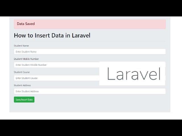 CRUD: How to Insert Data in Laravel - Part-1/4