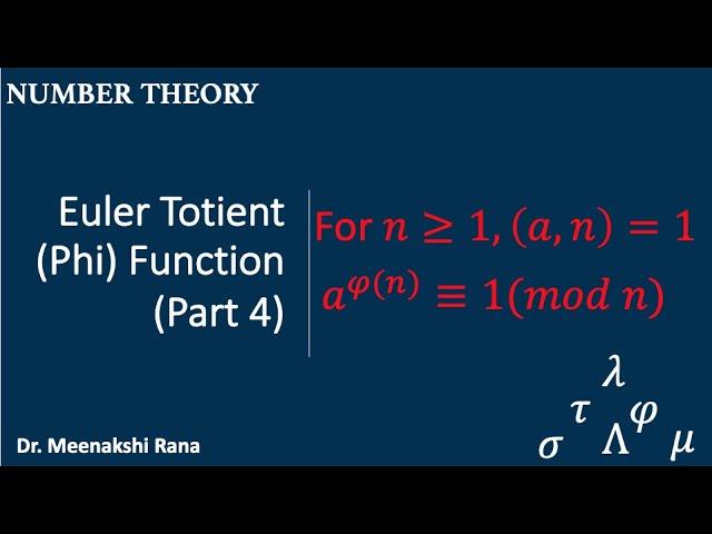 Euler Totient/Phi Function-Part 4