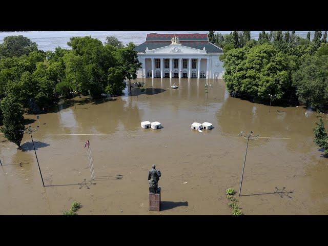 Wysadzenie tamy w Nowej Kachowce. Nagranie z drona ukazuje skalę powodzi