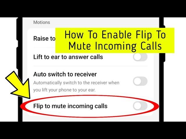 Flip To Mute Incoming Calls Enable