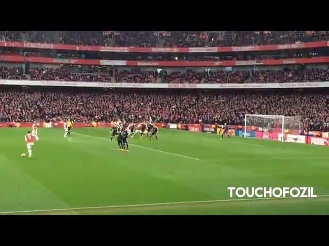 Danny Welbeck Goal Arsenal vs Leicester 2-1  - Great Fan View