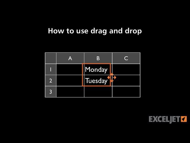 How to use drag and drop in Excel