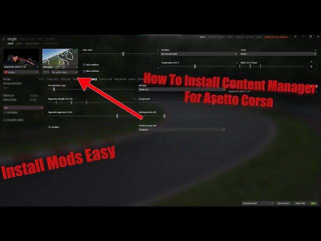 How To Install Assetto Corsa Content Manager And Custom Shaders Patch in 2024 (Start modding AC)