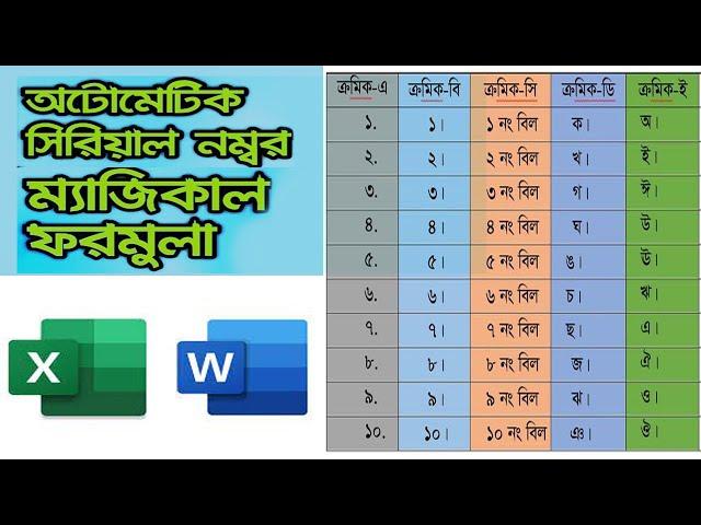 Serial Numbers Automatically in Microsoft Word । How to get a sequence of numbers in a table in Word