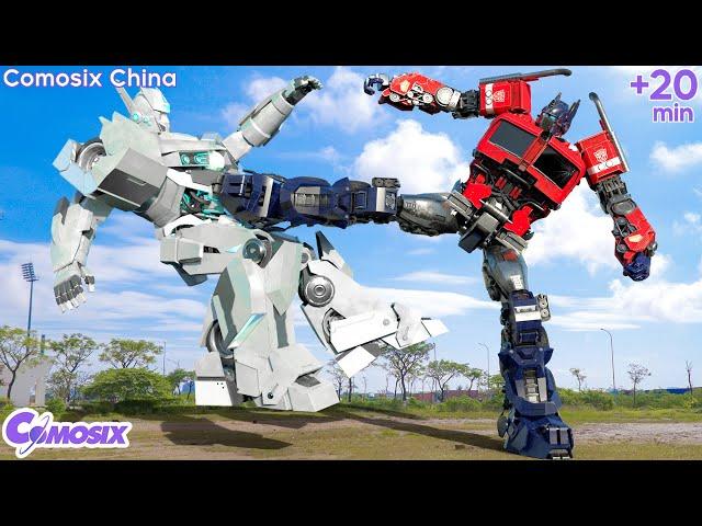 Transformers: Optimus vs Silver Robot - Fight Scene -Transformers 7 _ All Action Battle Movie Clip