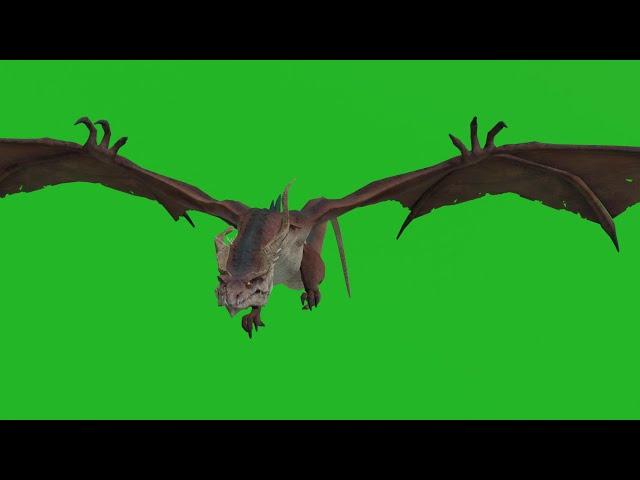 Flying dragon - Green Screen Effect. Animated 4K
