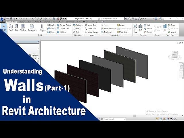 Revit Architecture tutorials for beginners- Understanding Wall tool(Walls-01) by sktacademy