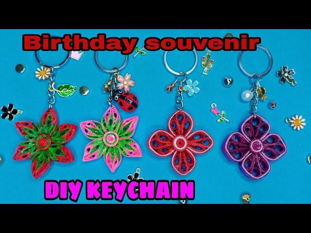 DIY QUILLING KEYCHAIN | BIRTHDAY GIVE A WAY|BIRTHDAY SOUVENIR