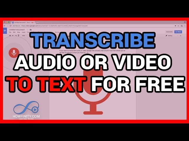 How to Automatically TRANSCRIBE Audio or Video to Text For Free