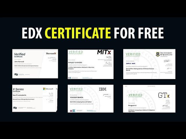 HOW TO GET FREE EDX CERTIFICATES (Financial Aid Guide 2024)