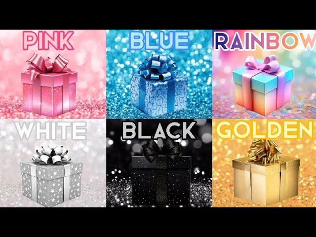 Choose Your Gift 6 Gift Box Quiz Challenge PinkvsBluevsRainbowvsWhitevsBlackvsGolden #6giftbox