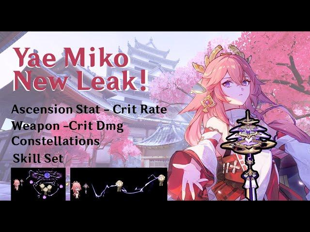 Yae Miko's Sussy New Leaks, Weapon, Constellations, Ascension Stats and Skill Sets