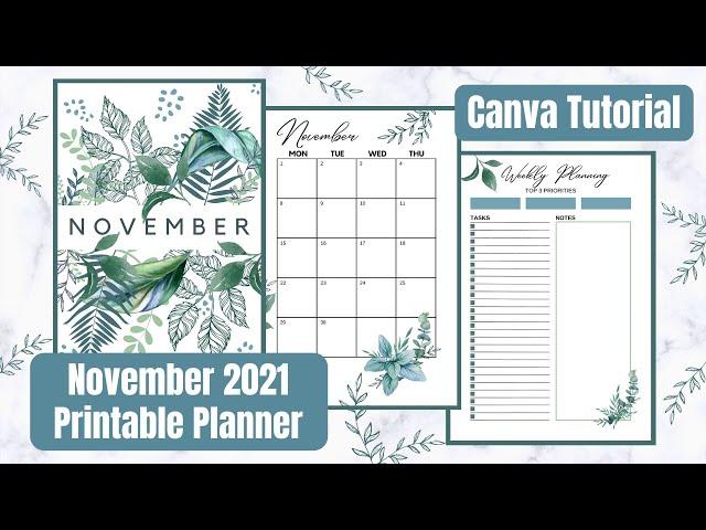 November 2021 CANVA Plan With Me ~ Creating My Planner Digitally ~ Canva TUTORIAL