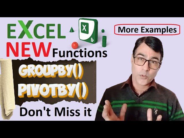 Excel GROUPBY & PIVOTBY Functions | Groupby and Pivotby new Excel formula you Must know