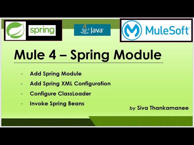 MuleSoft || How to Integrate Spring Module in Mule 4?