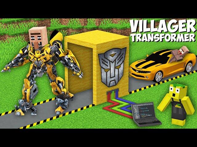 I upgraded VILLAGER INTO TRANSFORMER in Minecraft ! SECRET CAR VILLAGER !