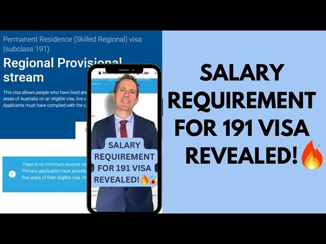 THE SALARY REQUIREMENT FOR 191 VISA REVEALED!