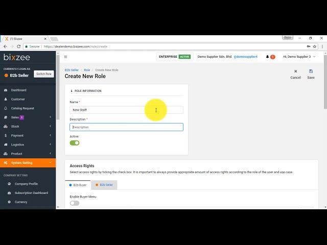 Bixzee  Ecommerce Tutorial Company Setting and User Group