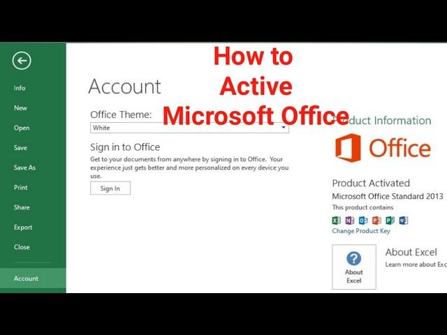 How to Activate Microsoft Office 2013/2016/2019/o365  free l activation MS office