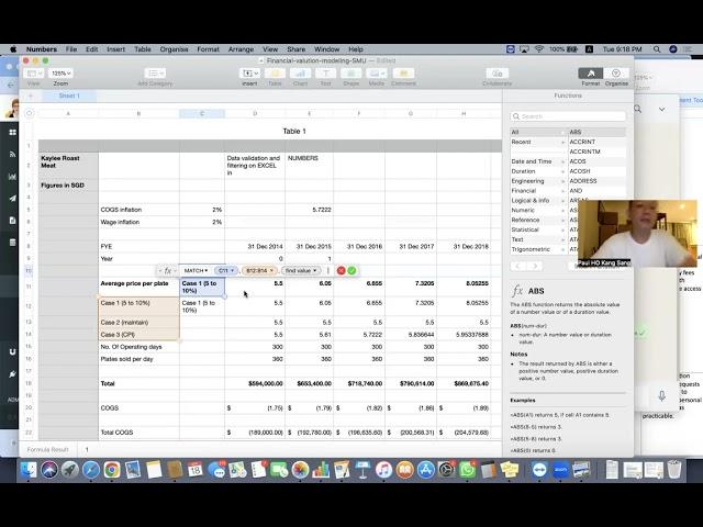 Data validation filtering in Microsoft Excel equivalent in mac numbers. How to do it in Mac numbers.