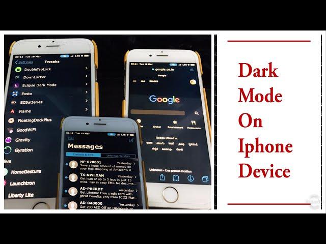 Dark Mode on Iphone iOS12 jailbreak cydia tweak