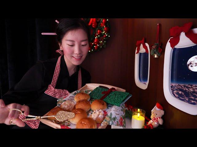 ASMR Cozy Night Flight ️️ Flight Attendant Roleplay (Meal, Gifts, Skincare )