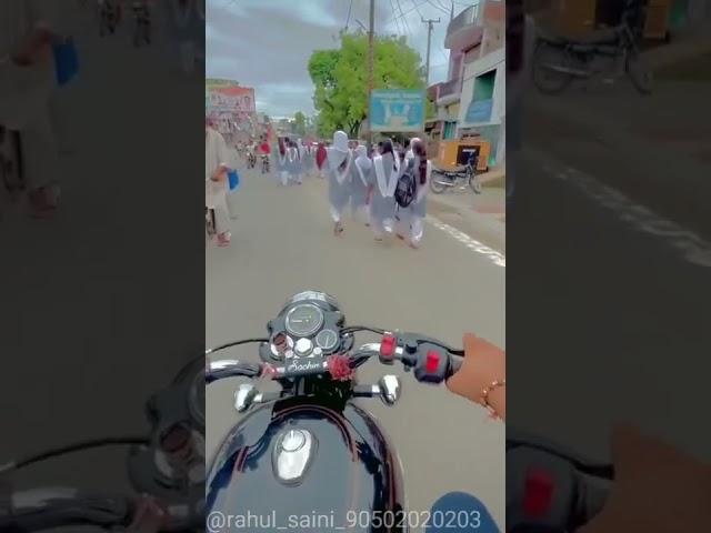 bullet bike 350 cc engine full attitude college girl video whatsapp status  #shorts #bullet 